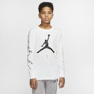 Tricouri Nike Jordan Jumpman Maneca Lunga Baieti Albi | MQVR-61734